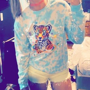 Lisa Frank Tie Dye Rainbow 🌈  Leopard Shirt